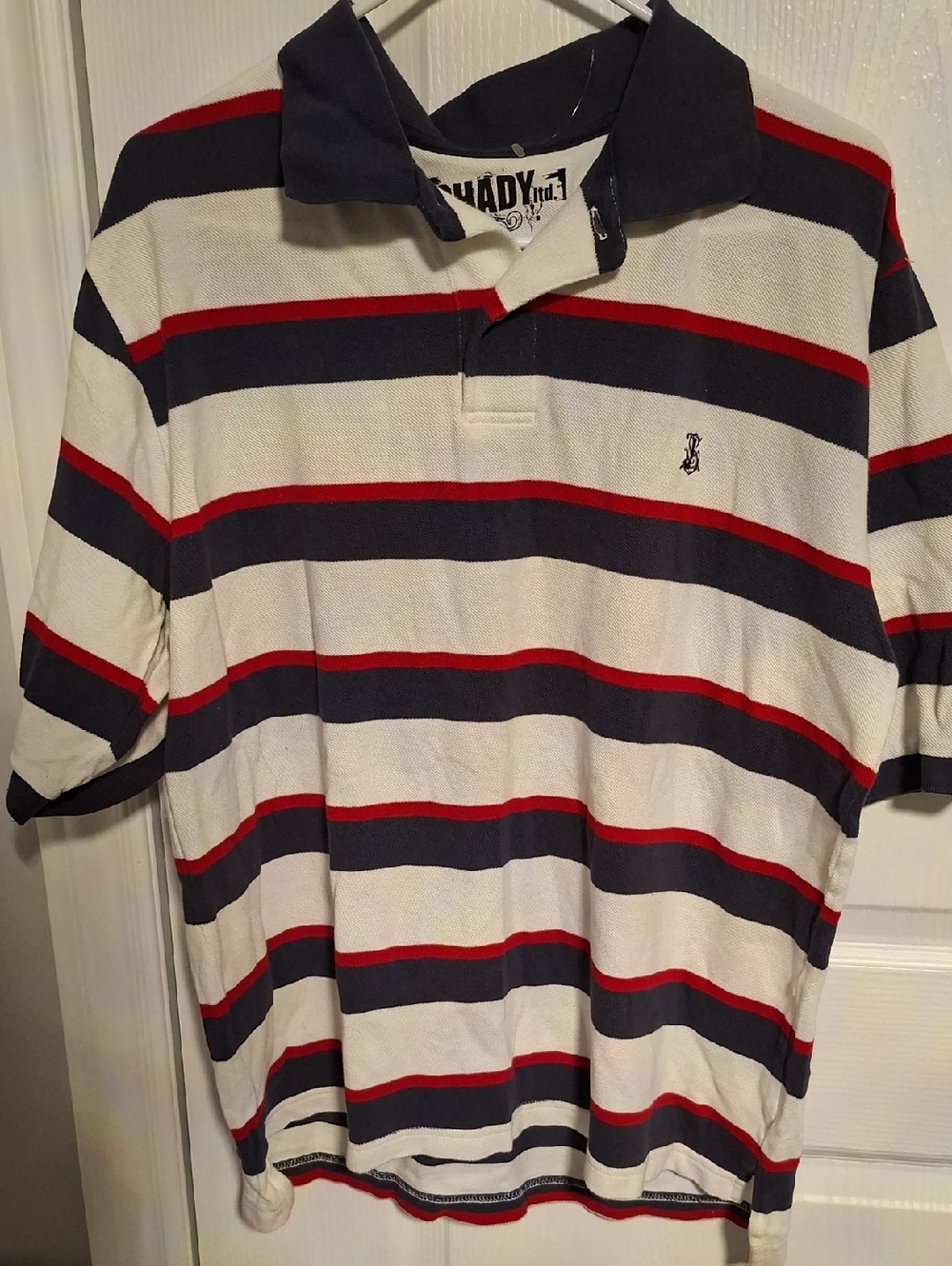 Shady Ltd Polo Shirt in‎ White, Navy & Red by Chaps